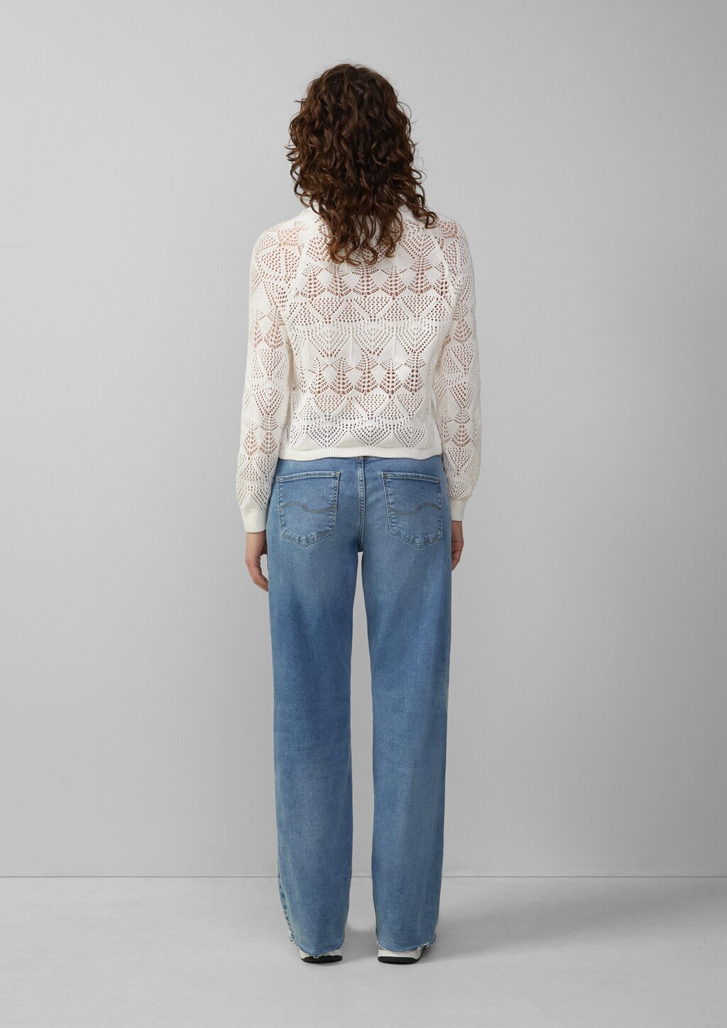 Baumwollpullover mit Ajourmuster