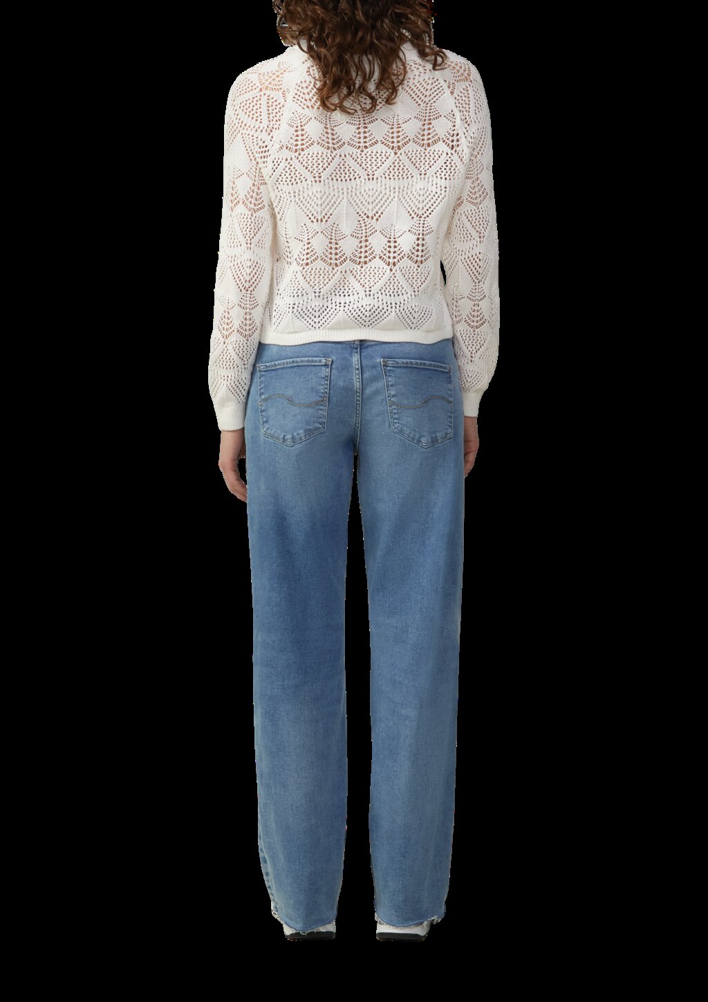 Baumwollpullover mit Ajourmuster