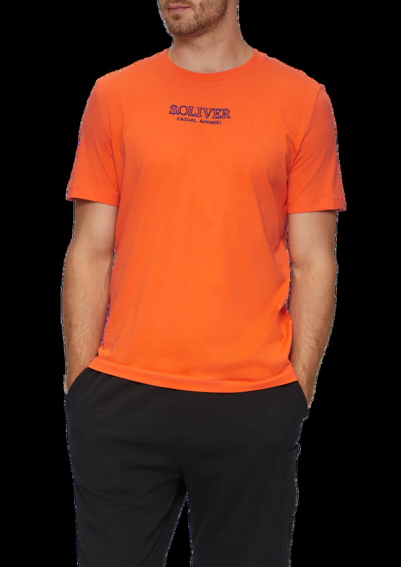 T-Shirt mit Logo-Motiven aus reiner Baumwolle