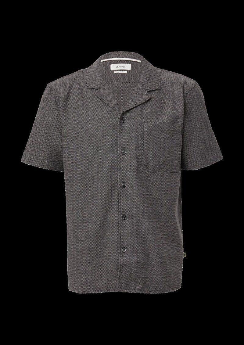 Resort Fit: Strukturiertes Kurzarm-Hemd mit Brusttasche