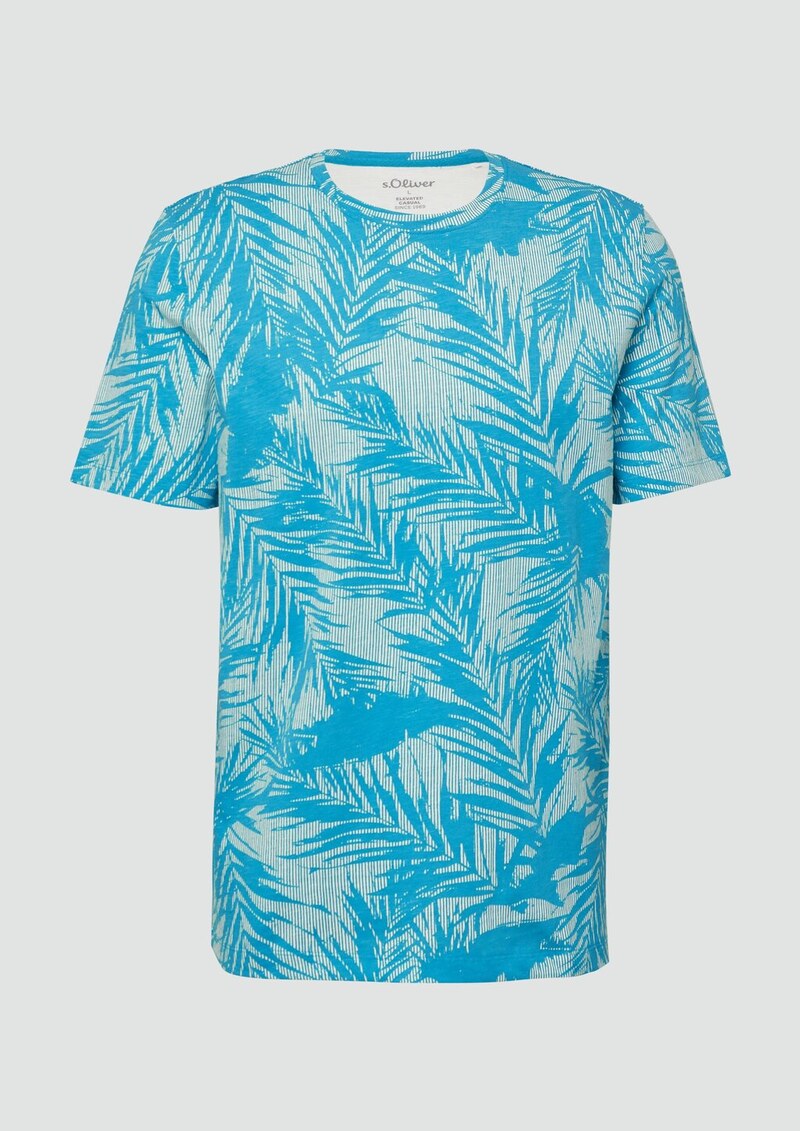 T-Shirt mit Crew Neck und All-over-Print