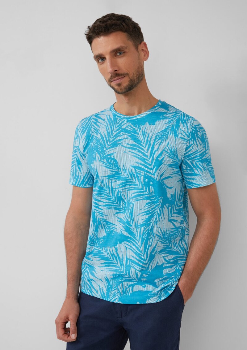 T-Shirt mit Crew Neck und All-over-Print