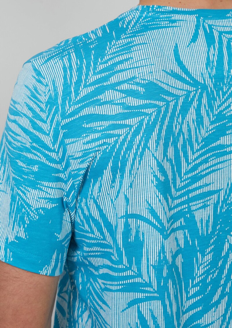 T-Shirt mit Crew Neck und All-over-Print