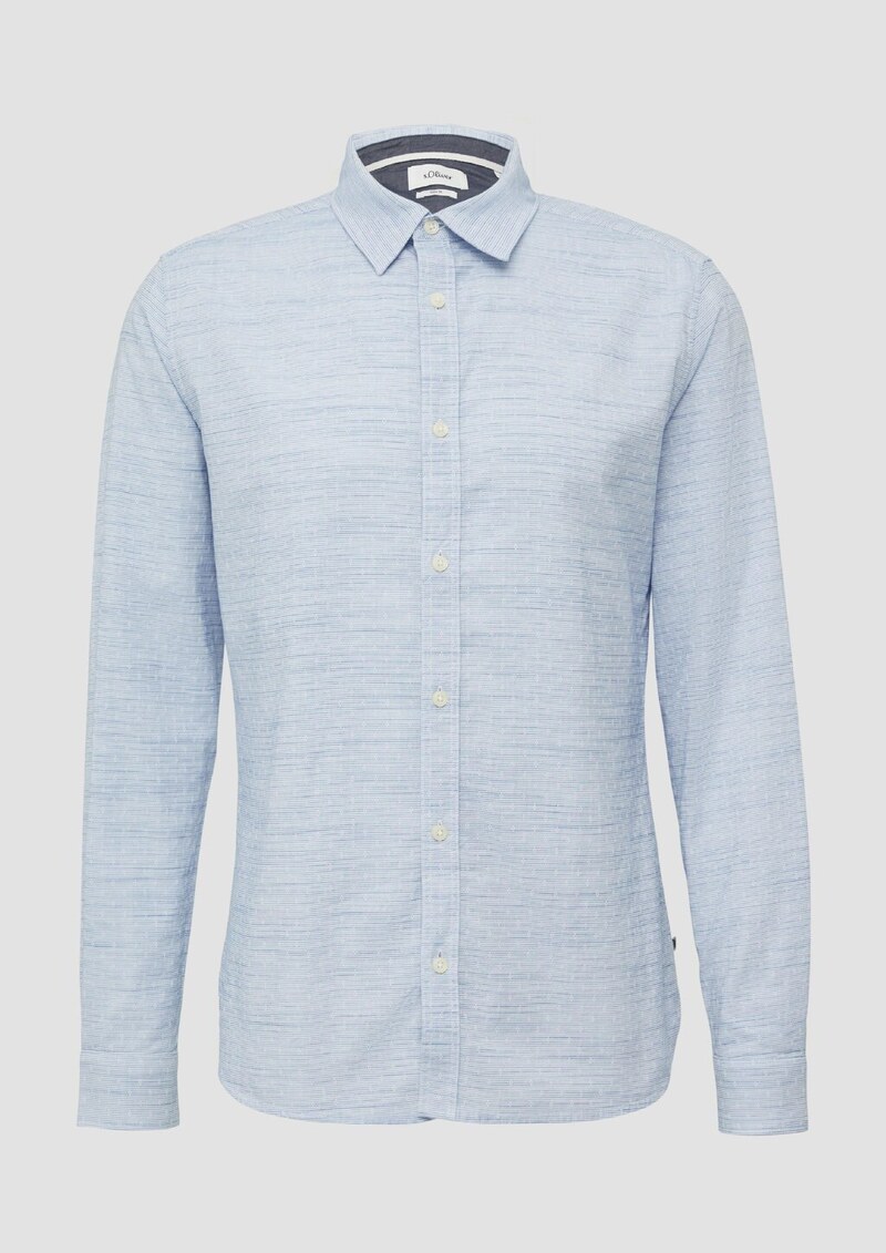 Slim Fit: Strukturiertes Hemd mit Kentkragen