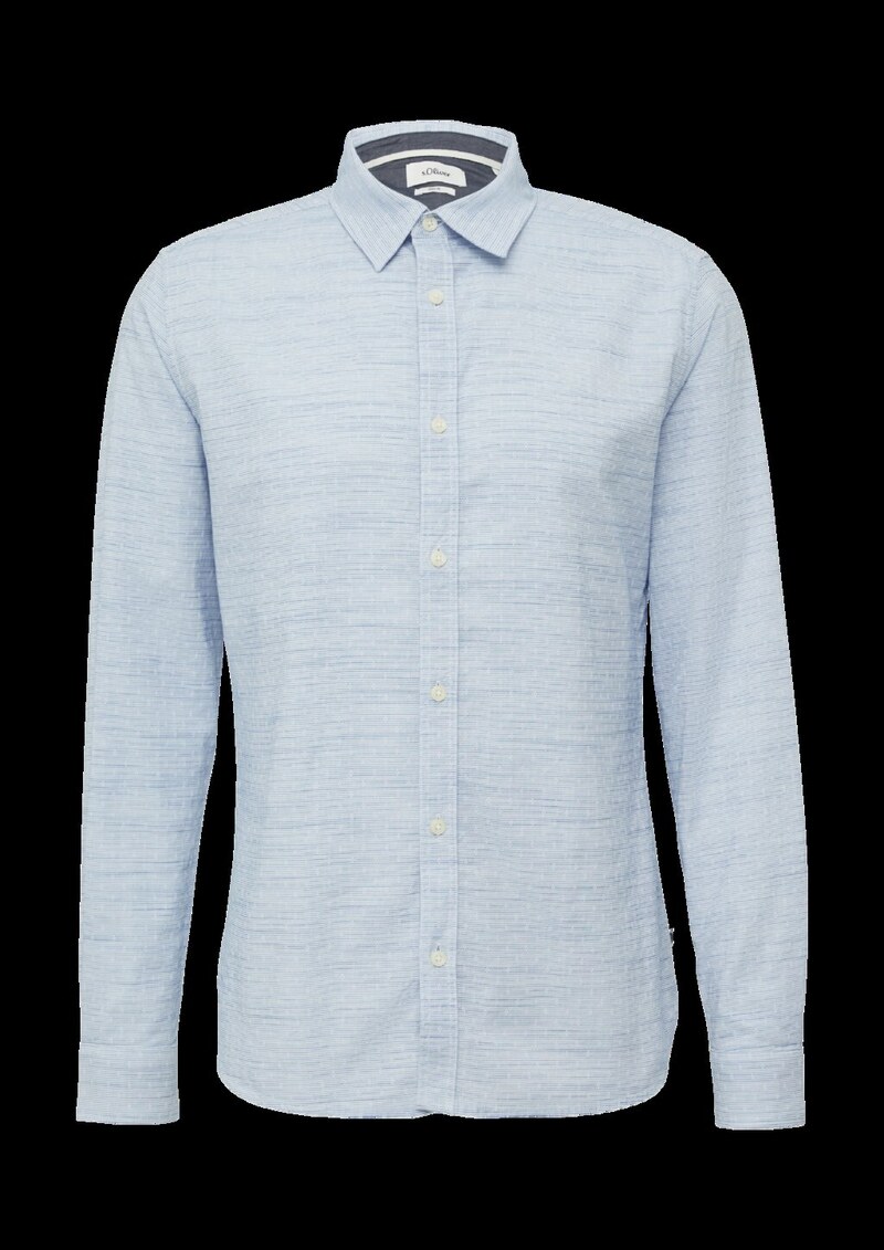 Slim Fit: Strukturiertes Hemd mit Kentkragen