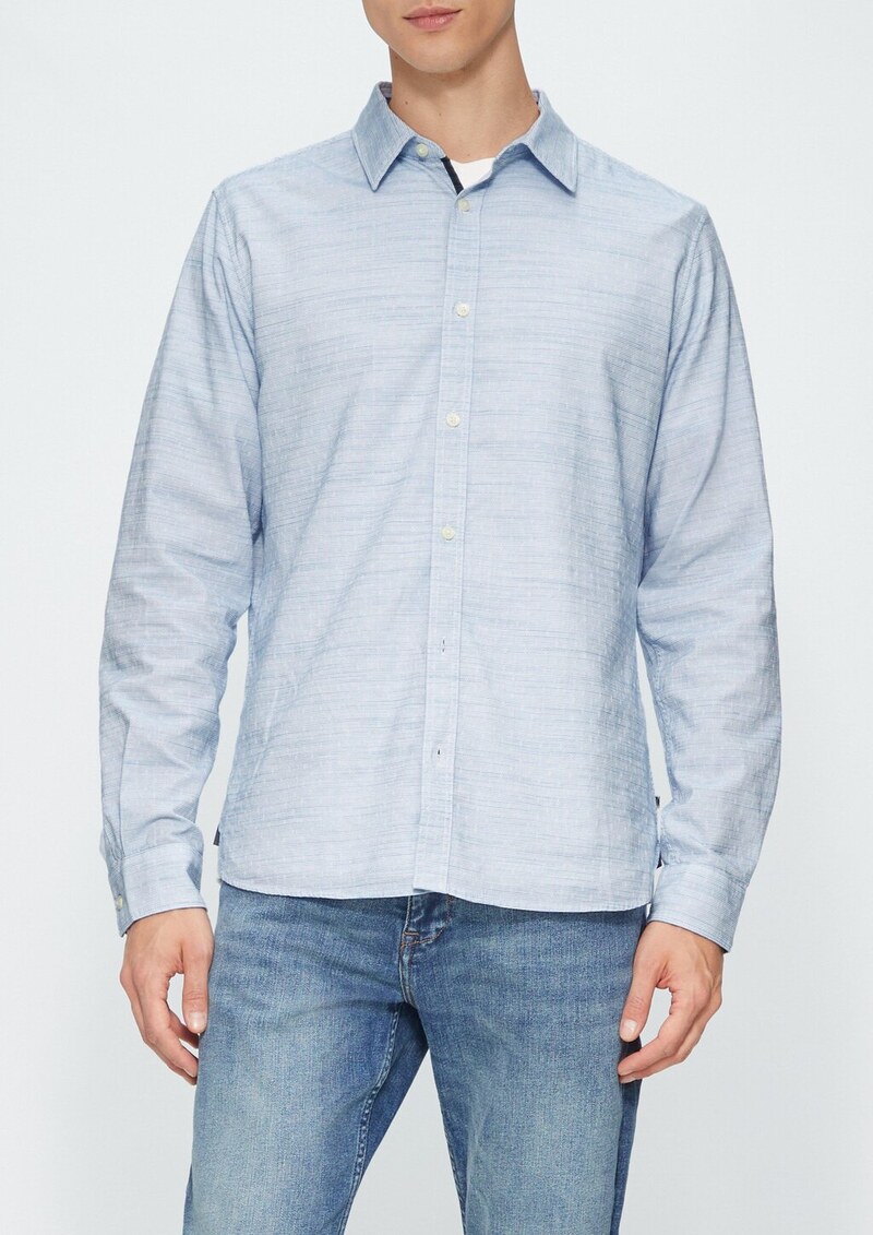 Slim Fit: Strukturiertes Hemd mit Kentkragen