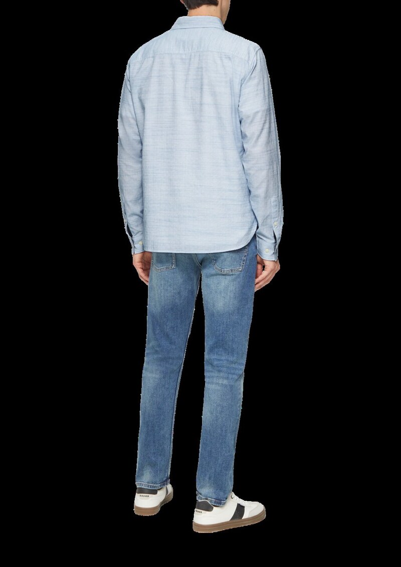 Slim Fit: Strukturiertes Hemd mit Kentkragen