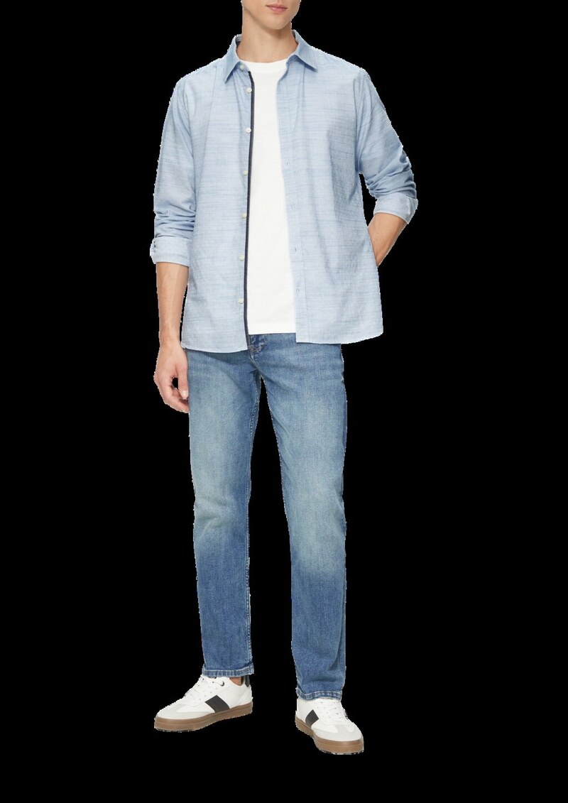 Slim Fit: Strukturiertes Hemd mit Kentkragen