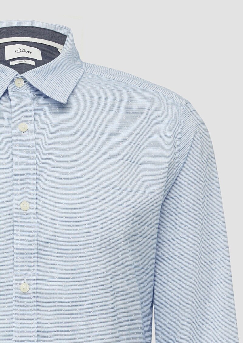 Slim Fit: Strukturiertes Hemd mit Kentkragen