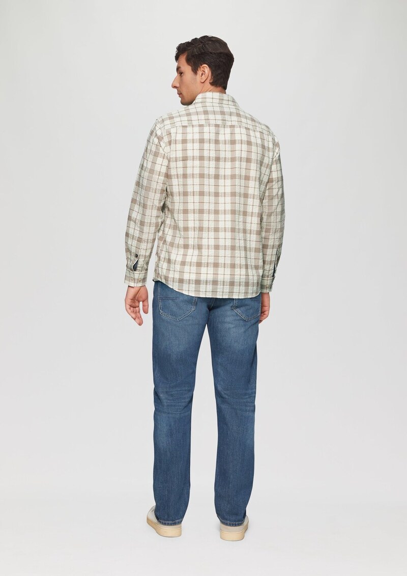 Regular Fit: Kariertes Baumwollhemd aus Seersucker