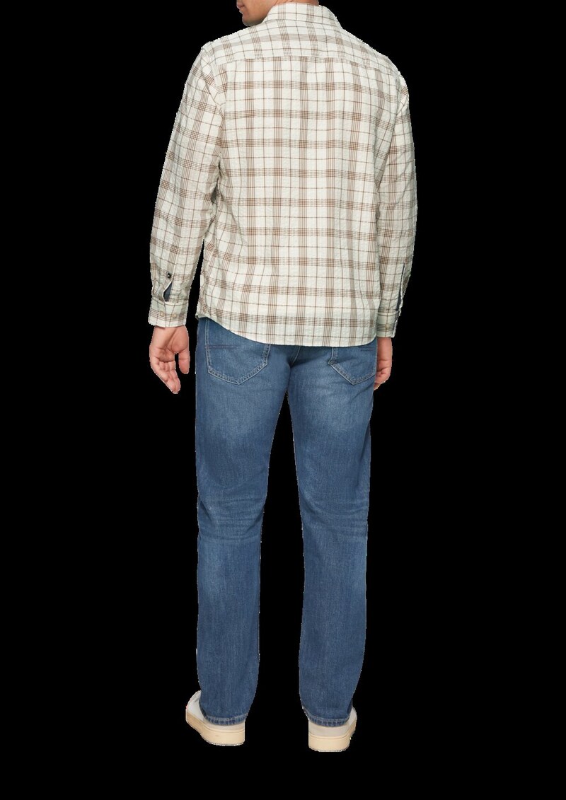 Regular Fit: Kariertes Baumwollhemd aus Seersucker