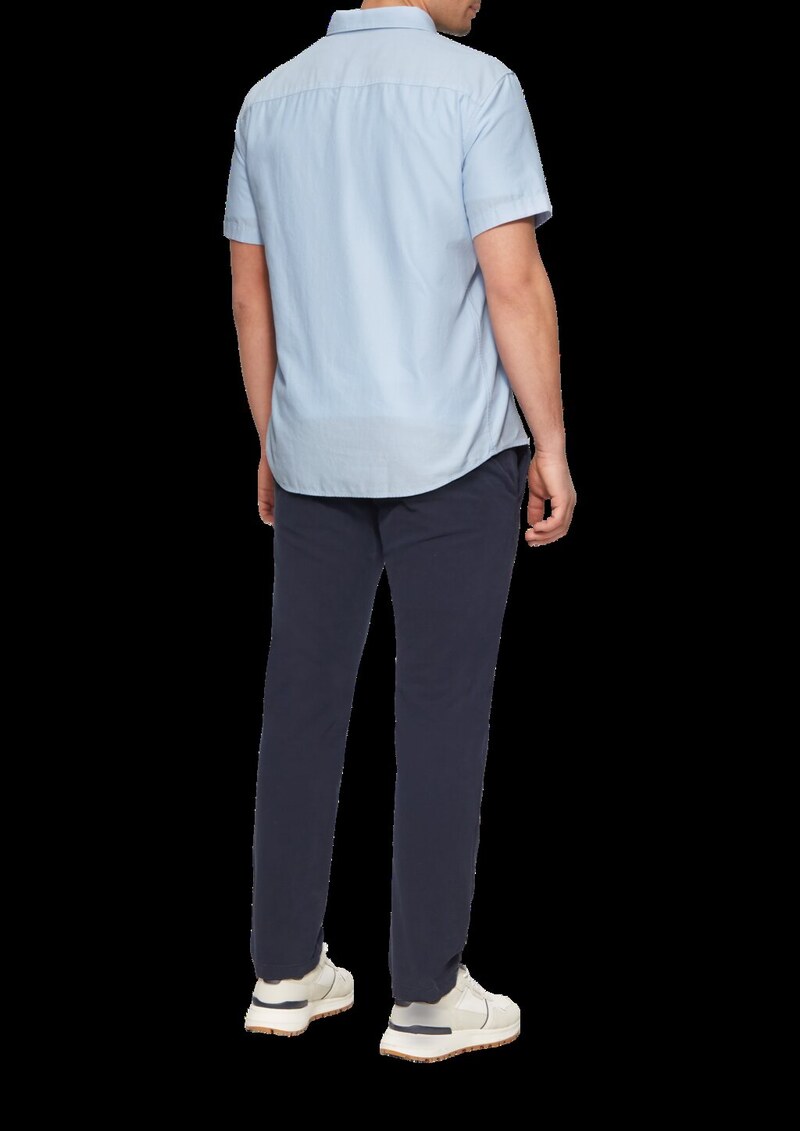 Regular Fit: Kurzarm-Hemd aus Lyocellmix mit Button-Down-Kragen
