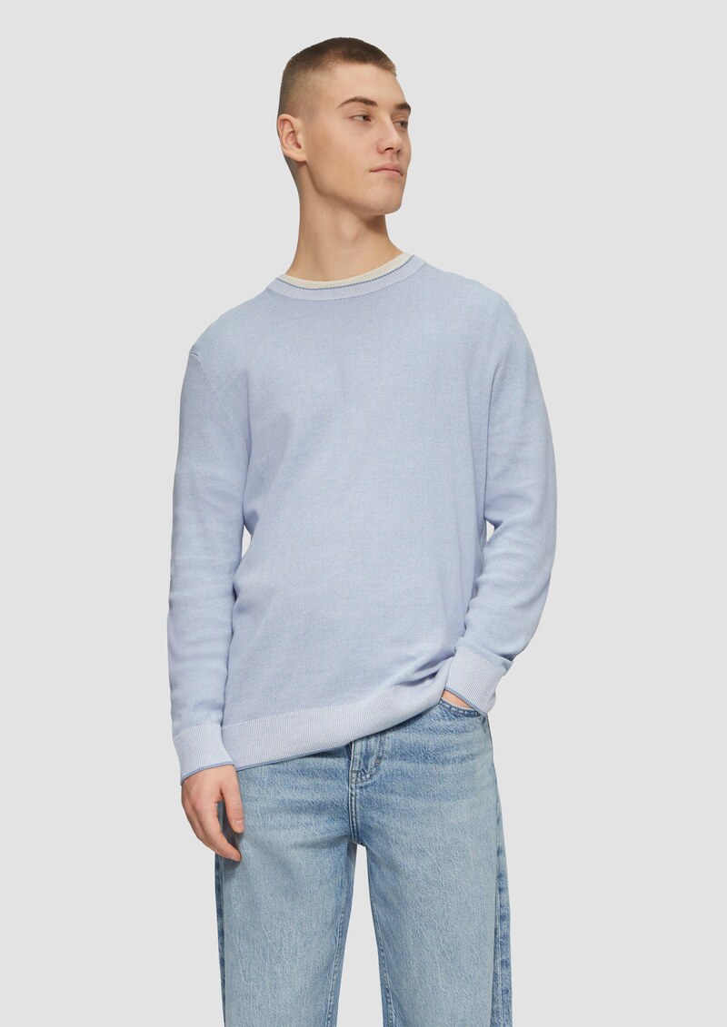 Strickpullover in Melange-Optik