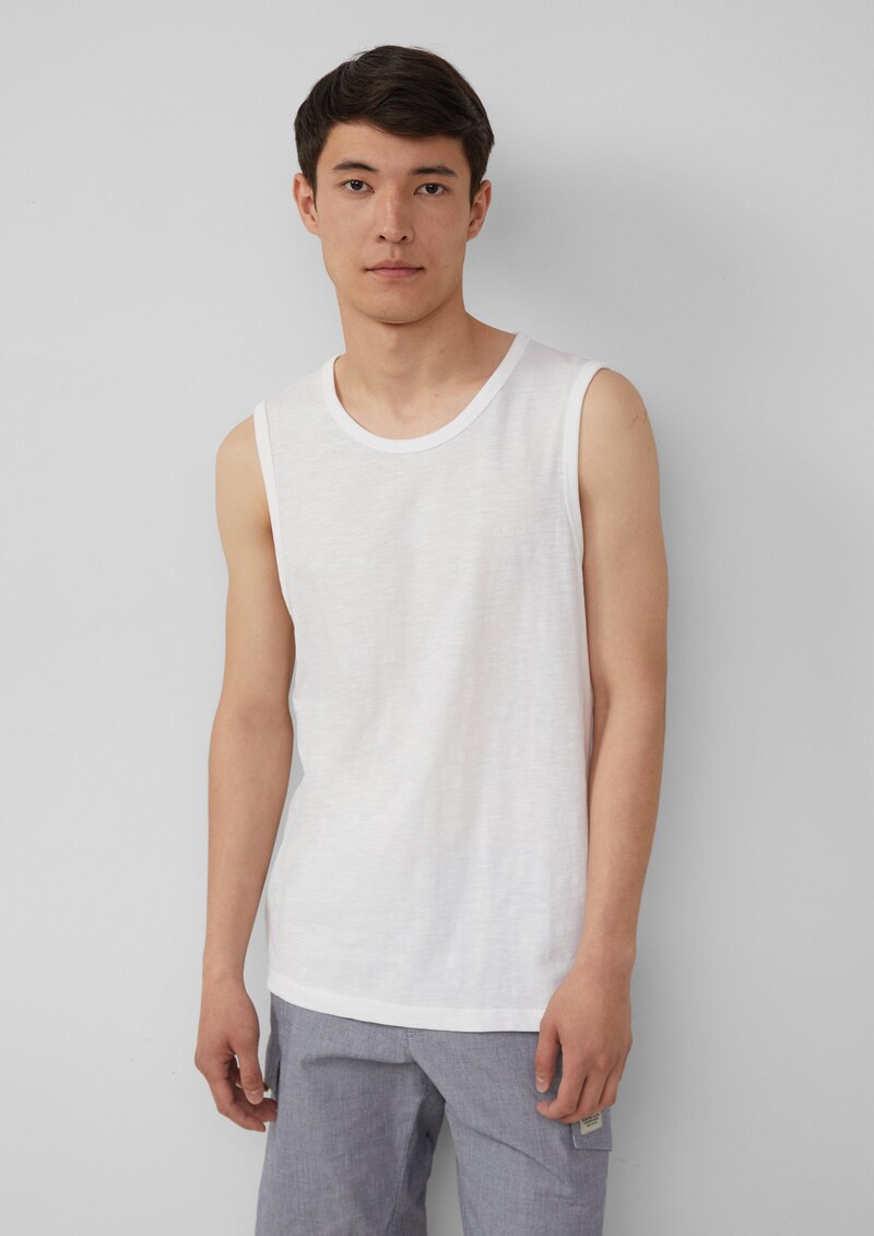 Tanktop mit Flammgarnstruktur und Logo