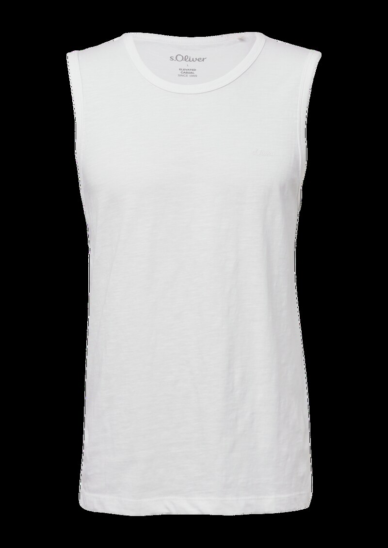 Tanktop mit Flammgarnstruktur und Logo