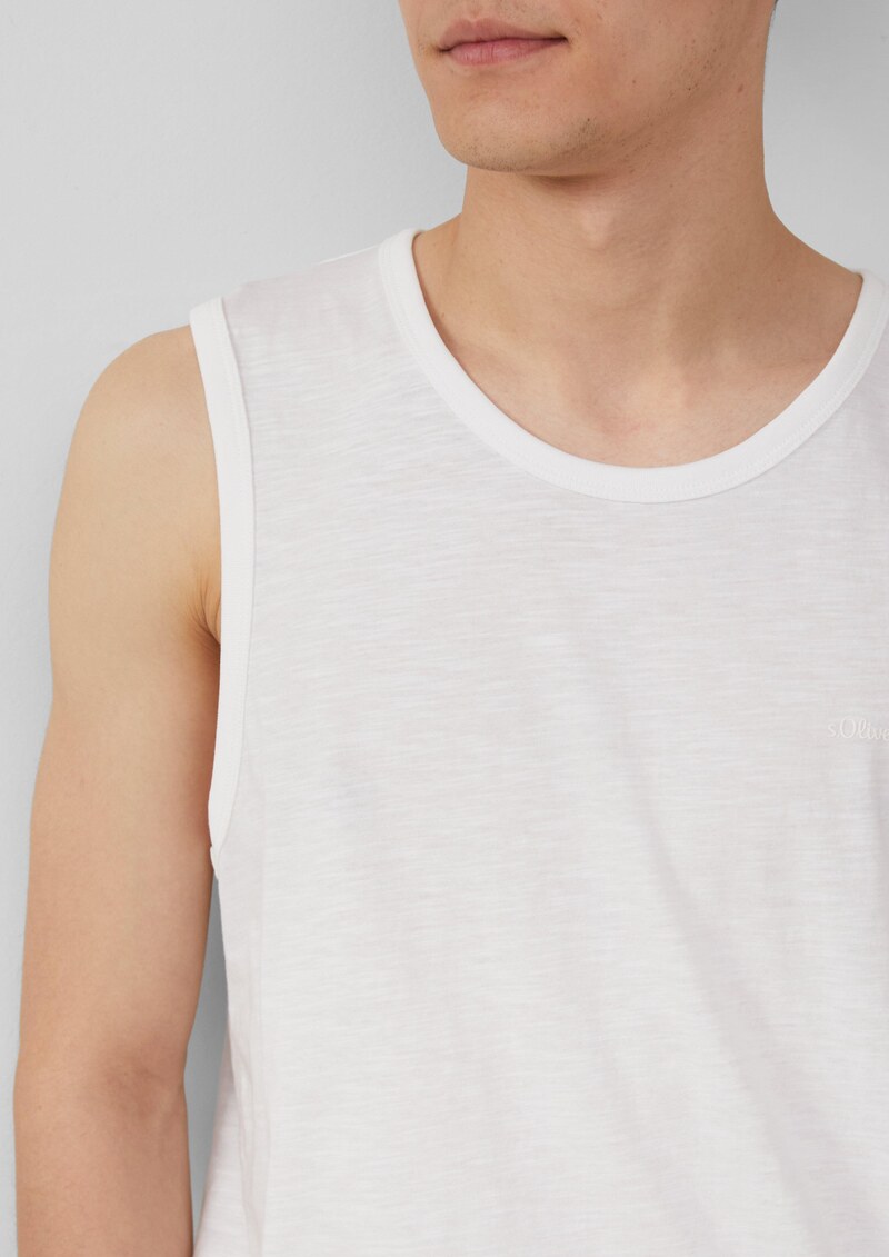 Tanktop mit Flammgarnstruktur und Logo