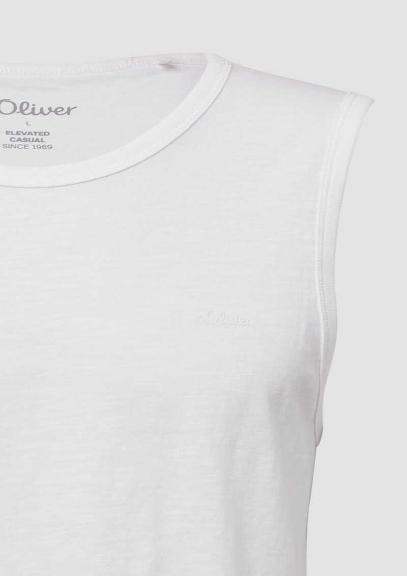 Tanktop mit Flammgarnstruktur und Logo