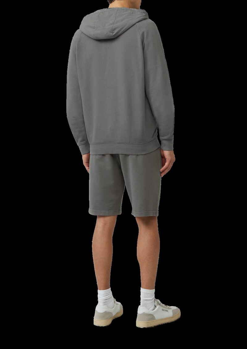 Sweatjacke mit Garment Dye und Kapuze im Fabricmix