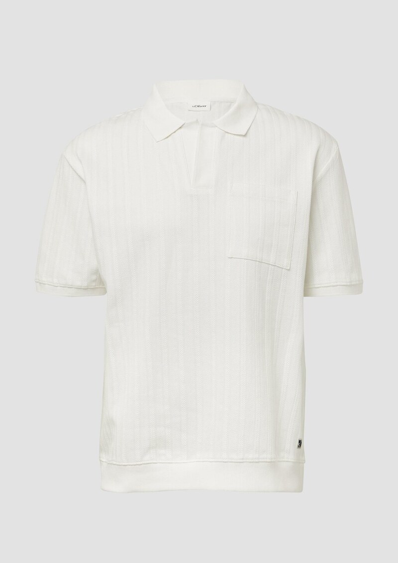 Poloshirt im Relaxed Fit mit Struturstreifen