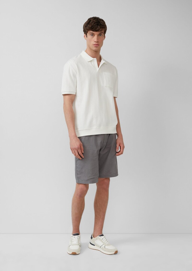 Poloshirt im Relaxed Fit mit Struturstreifen