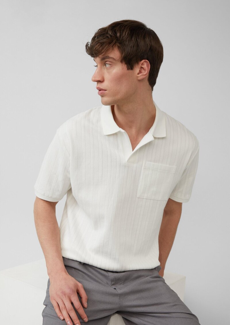 Poloshirt im Relaxed Fit mit Struturstreifen