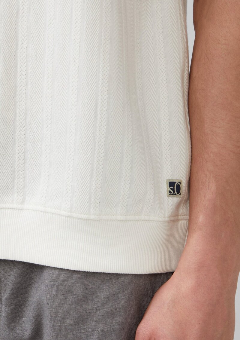 Poloshirt im Relaxed Fit mit Struturstreifen