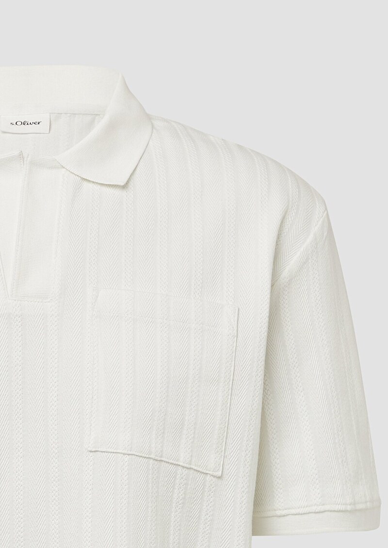 Poloshirt im Relaxed Fit mit Struturstreifen