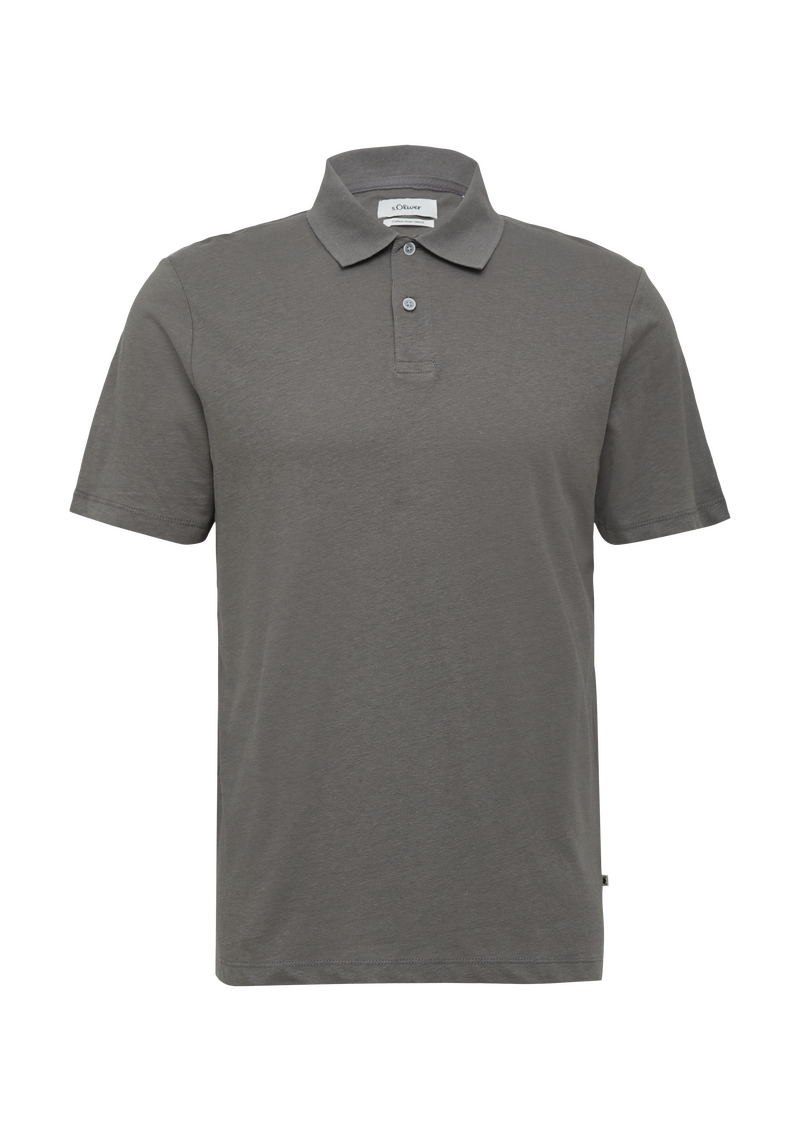 Jersey-Poloshirt aus Leinenmix