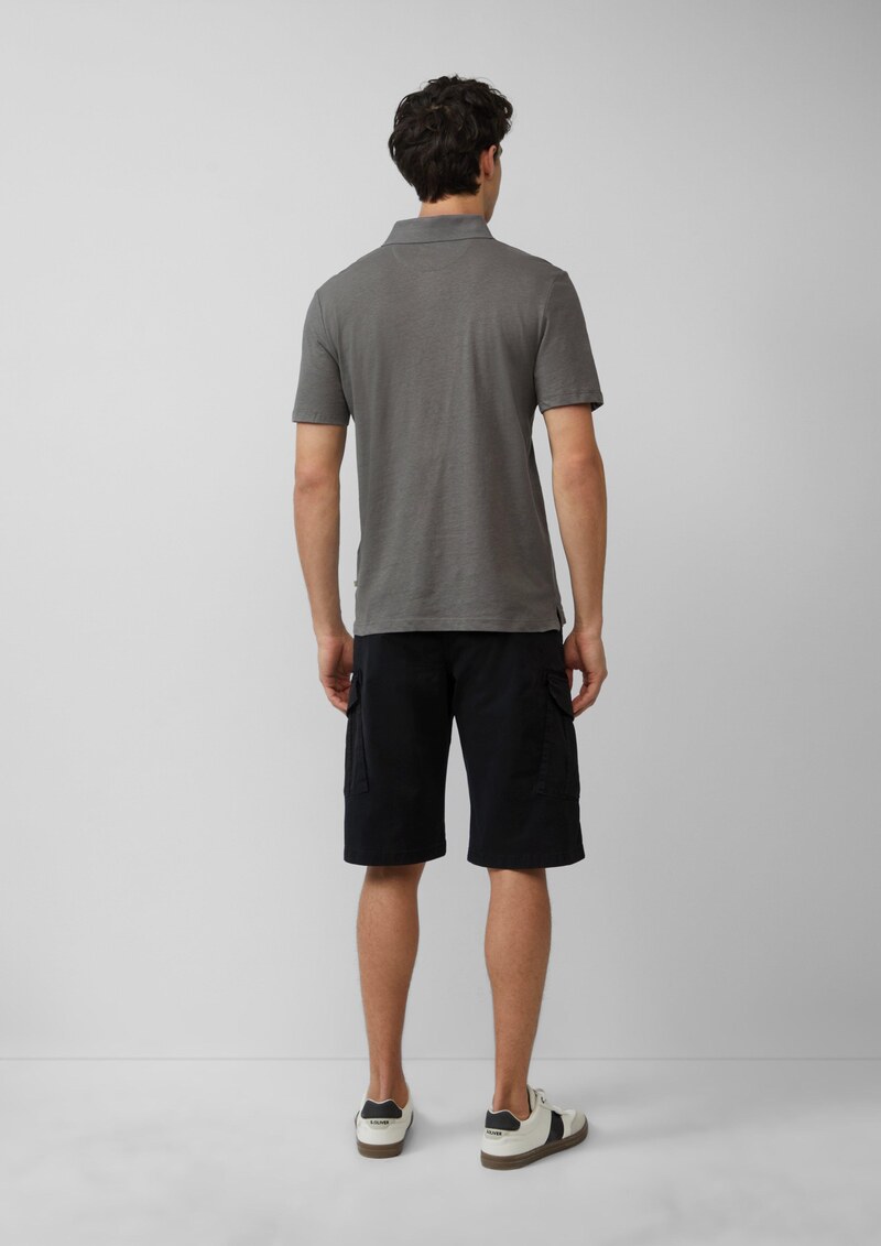 Jersey-Poloshirt aus Leinenmix