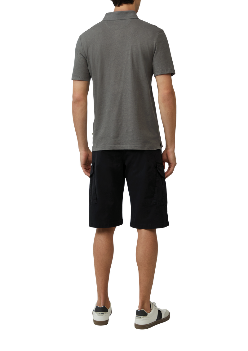 Jersey-Poloshirt aus Leinenmix