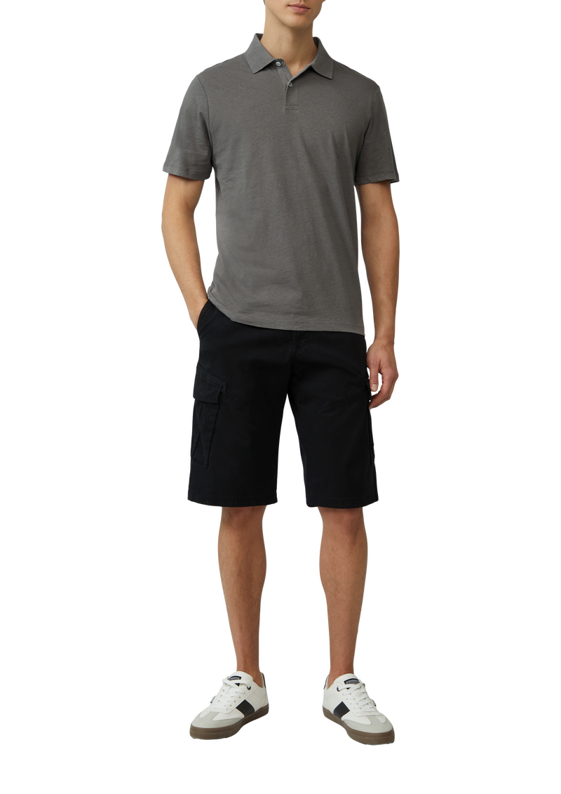 Jersey-Poloshirt aus Leinenmix