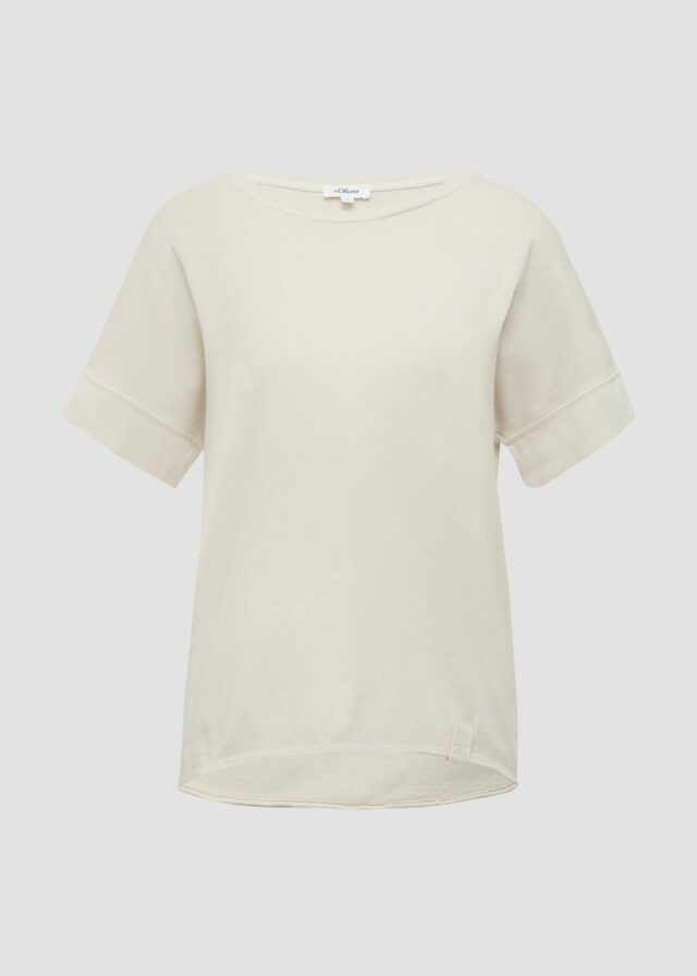 Gewaschenes T-Shirt mit Ziernähten im Relaxed Fit