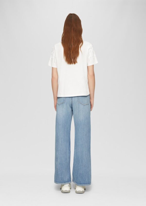 T-Shirt mit Schmuckperlen im Relaxed Fit