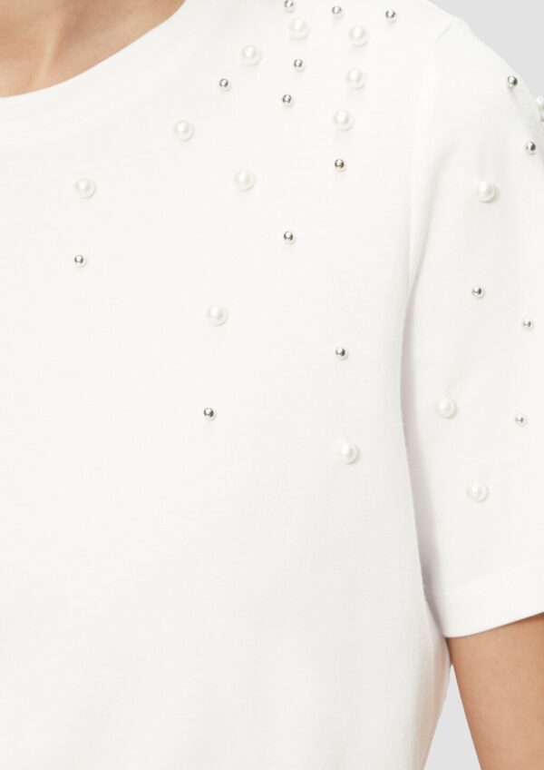 T-Shirt mit Schmuckperlen im Relaxed Fit