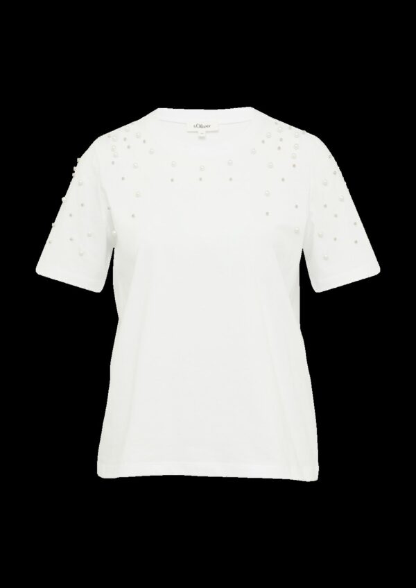 T-Shirt mit Schmuckperlen im Relaxed Fit