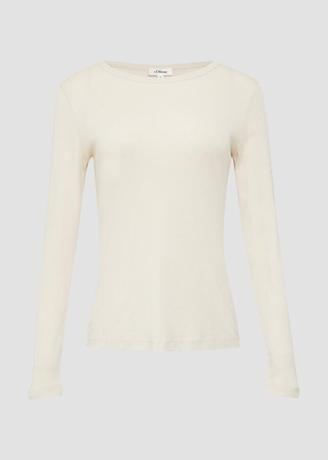 Baumwoll-Longsleeve im Slim Fit