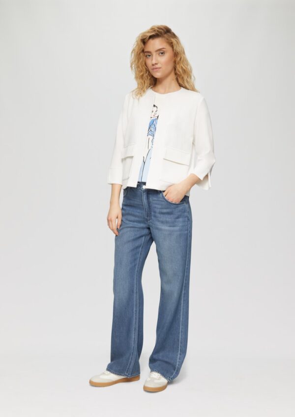 Scuba-Sweatjacke mit Faltendetail