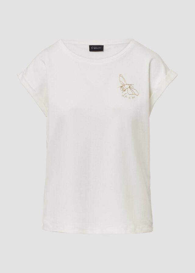 Shirt aus Interlockjersey mit Motivprint