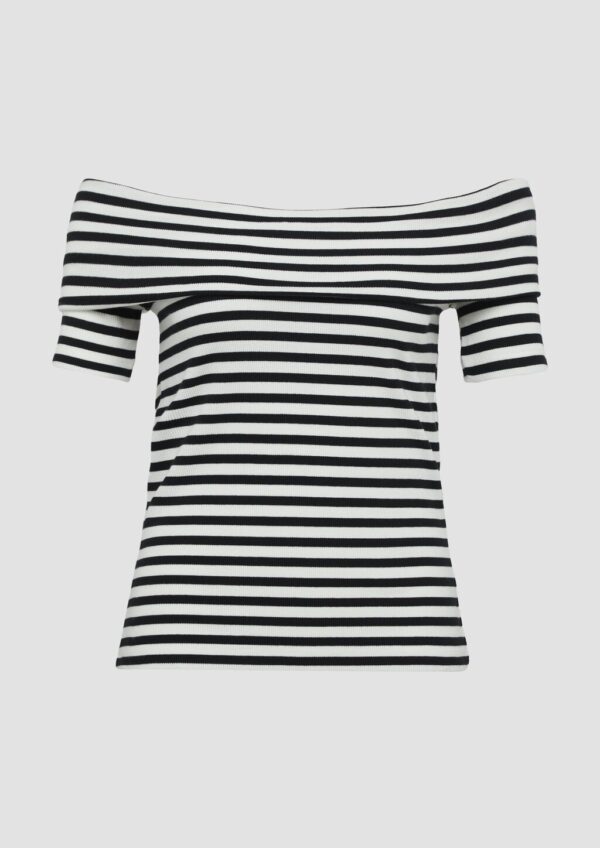 Shirt mit Off-Shoulder-Ausschnitt im Slim Fit