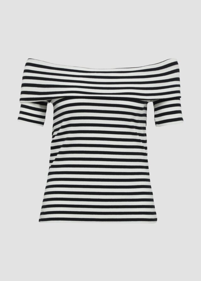 Shirt mit Off-Shoulder-Ausschnitt im Slim Fit