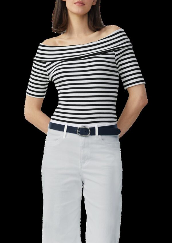 Shirt mit Off-Shoulder-Ausschnitt im Slim Fit