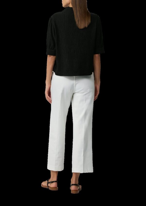 Verkürzte Plissee-Bluse im Loose Fit mit Puffärmeln