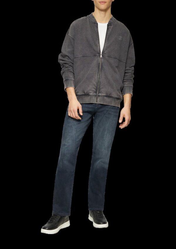 Gewaschene Sweatshirtjacke im Bomber-Style mit Front-Print