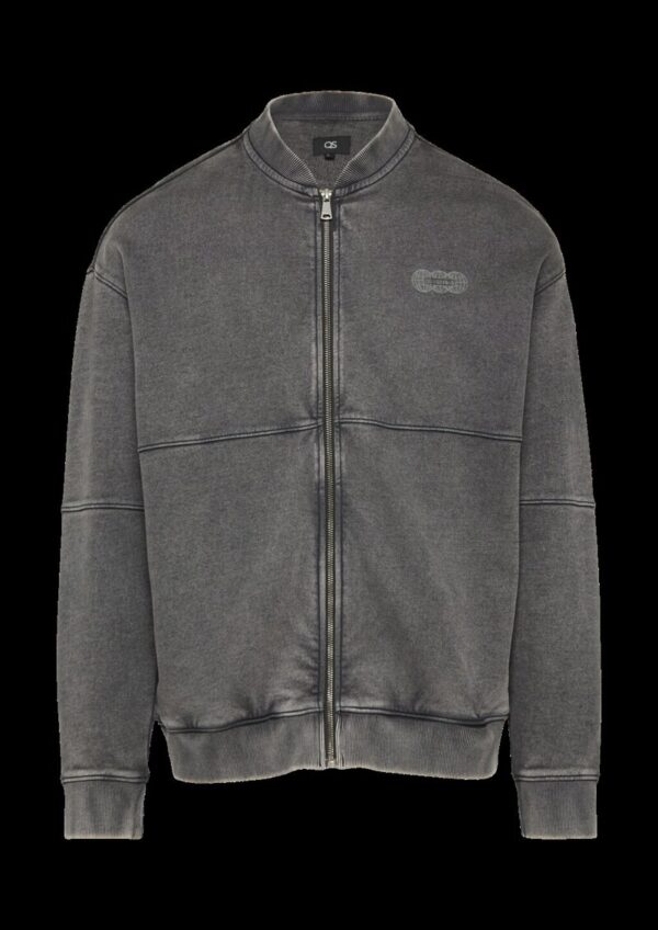 Gewaschene Sweatshirtjacke im Bomber-Style mit Front-Print