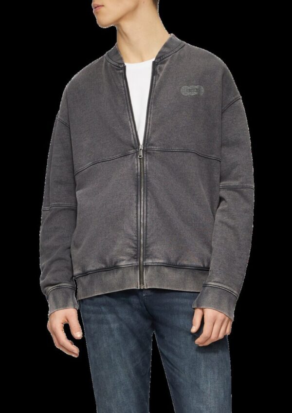 Gewaschene Sweatshirtjacke im Bomber-Style mit Front-Print