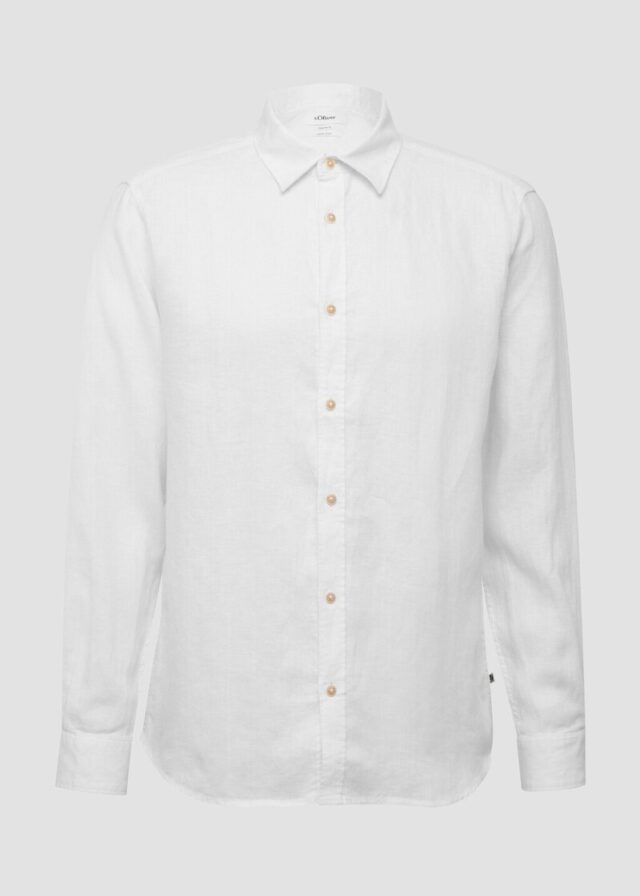 Regular Fit: Langarmhemd aus Leinen