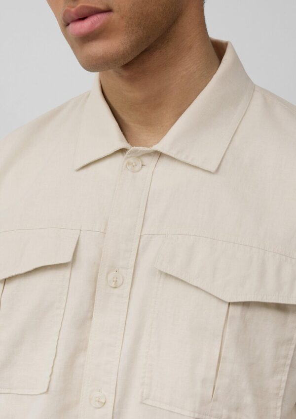 Overshirt aus Leinenmix mit Kentkragen