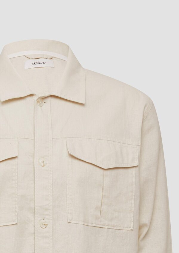 Overshirt aus Leinenmix mit Kentkragen