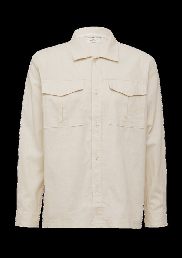 Overshirt aus Leinenmix mit Kentkragen