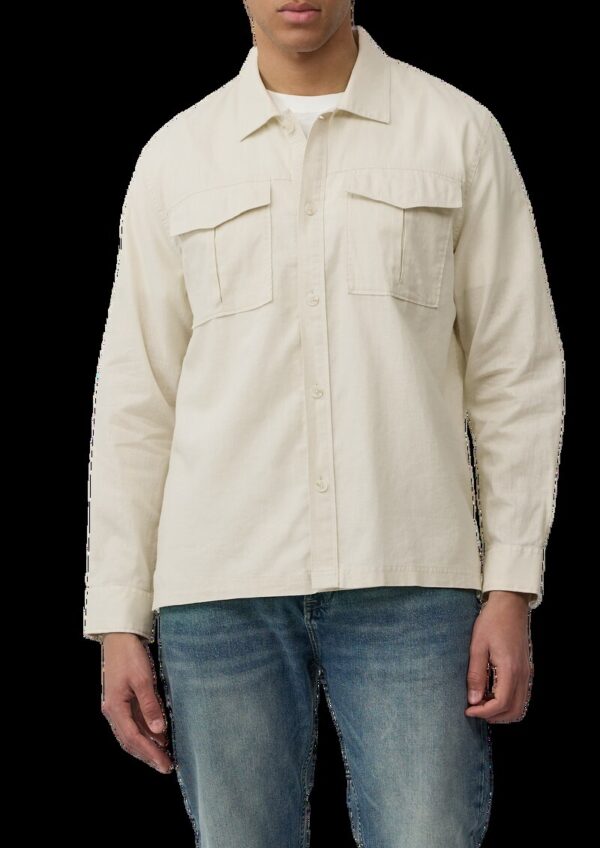 Overshirt aus Leinenmix mit Kentkragen